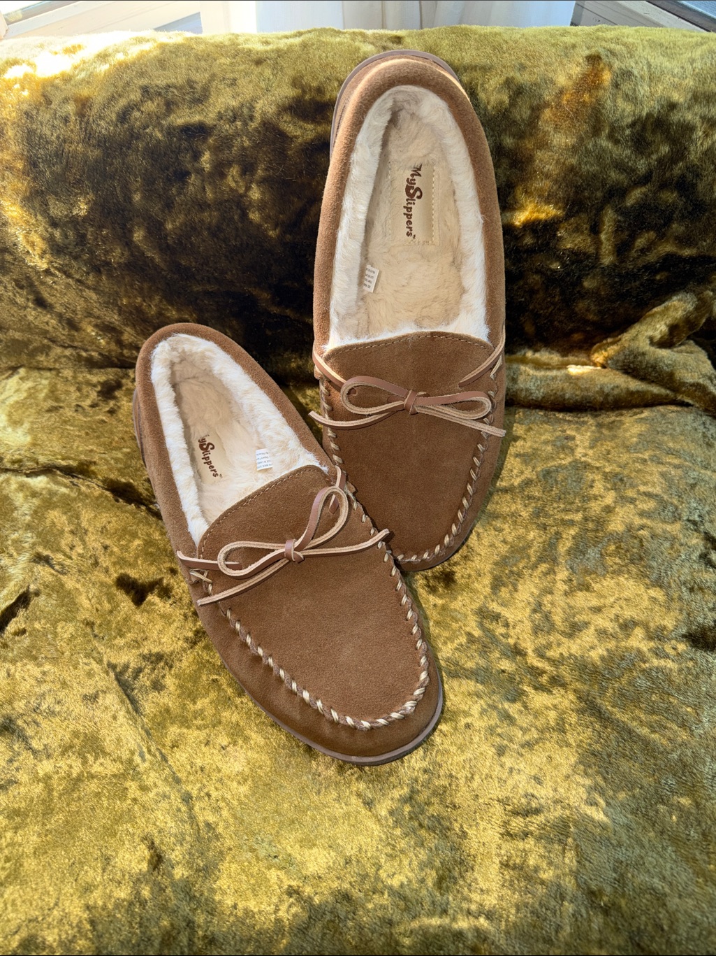 My Pillow My Slippers Cozy Moccasin Slippers  Womens 10